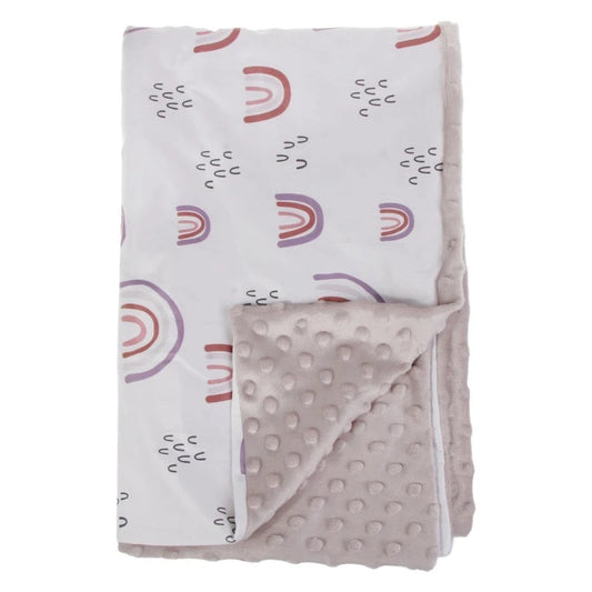 Pink Rainbow Minky Blanket