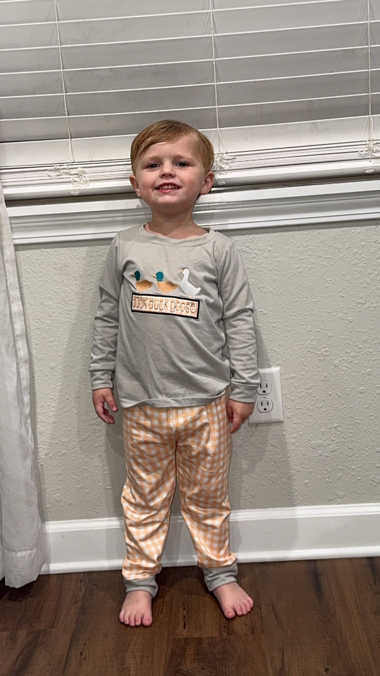 Boys Gingham Duck Pant Set
