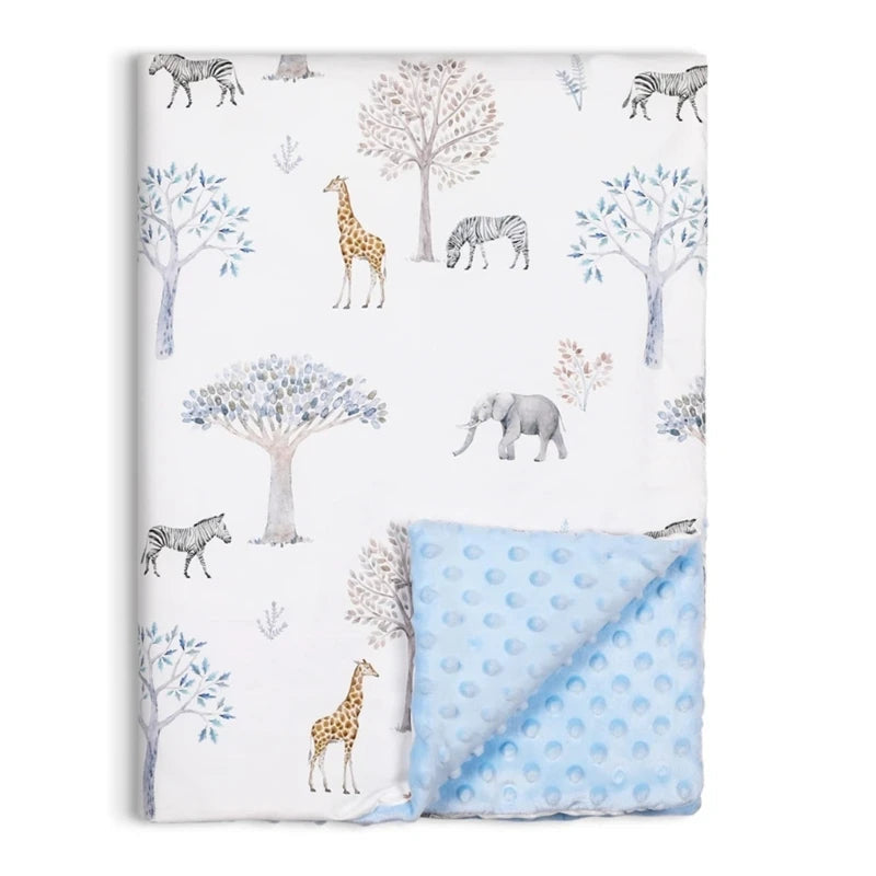 Safari Animals Minky Blanket
