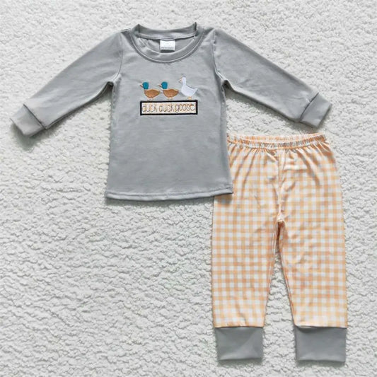 Boys Gingham Duck Pant Set