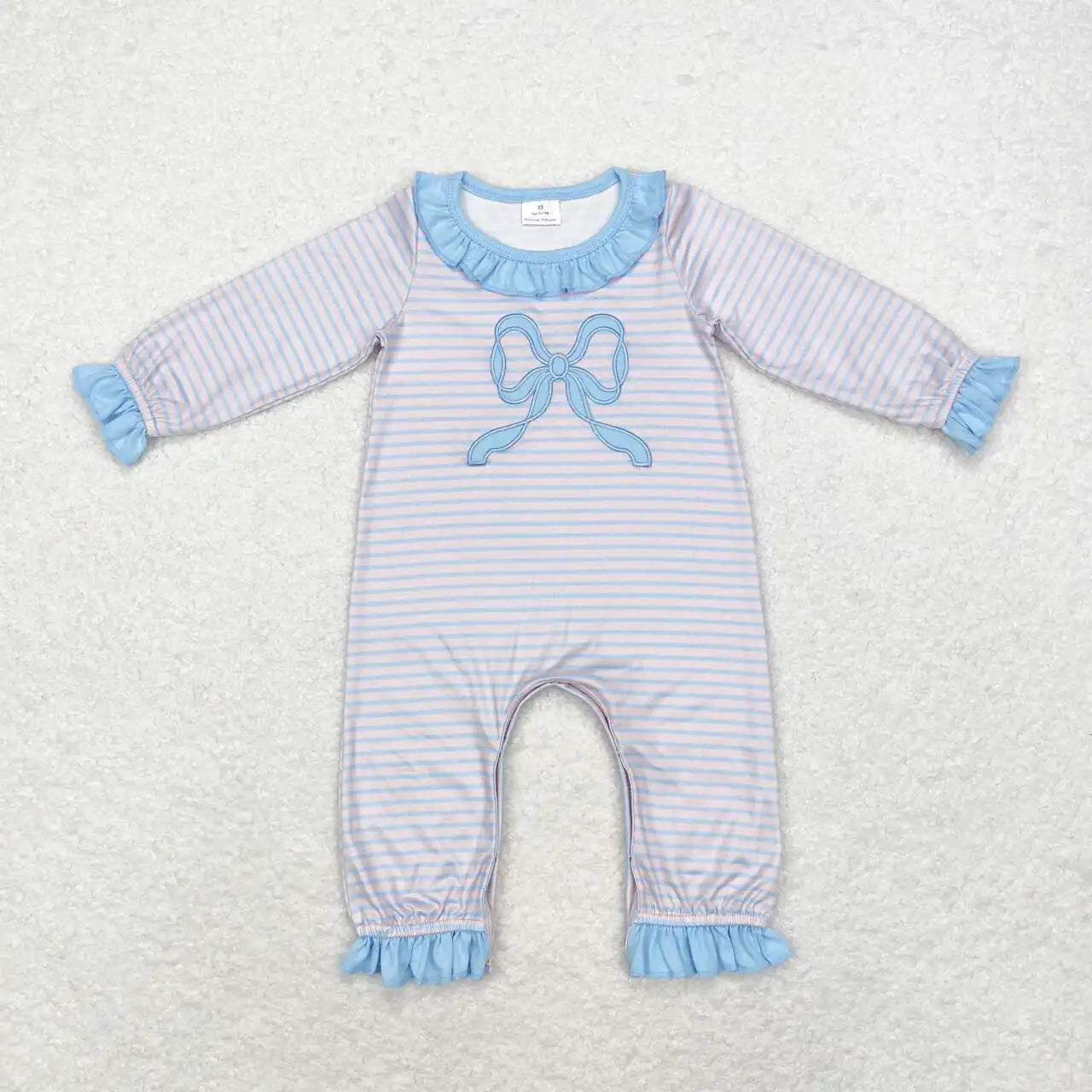 Blue Coquette Bow Romper