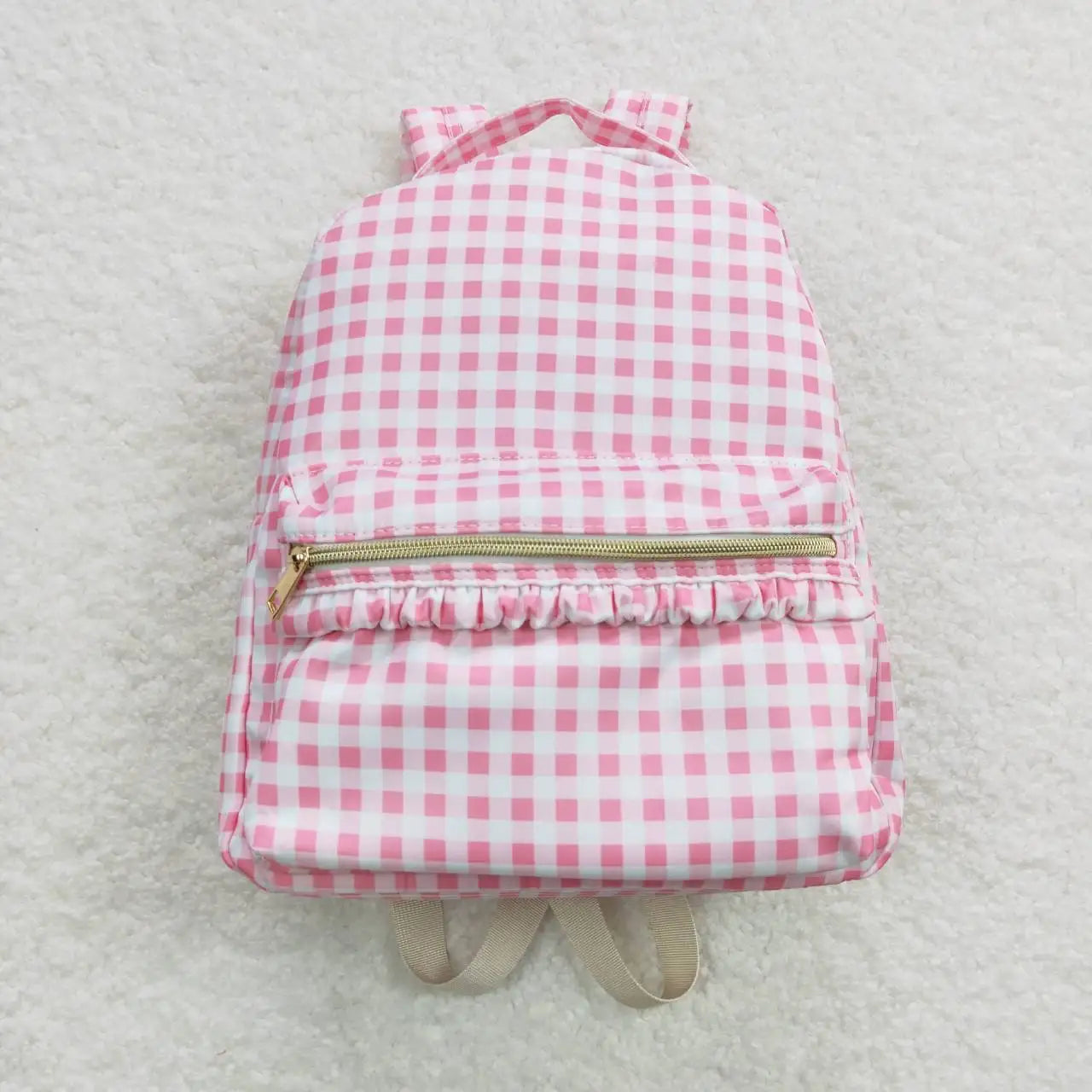 Pink Plaid Backpack