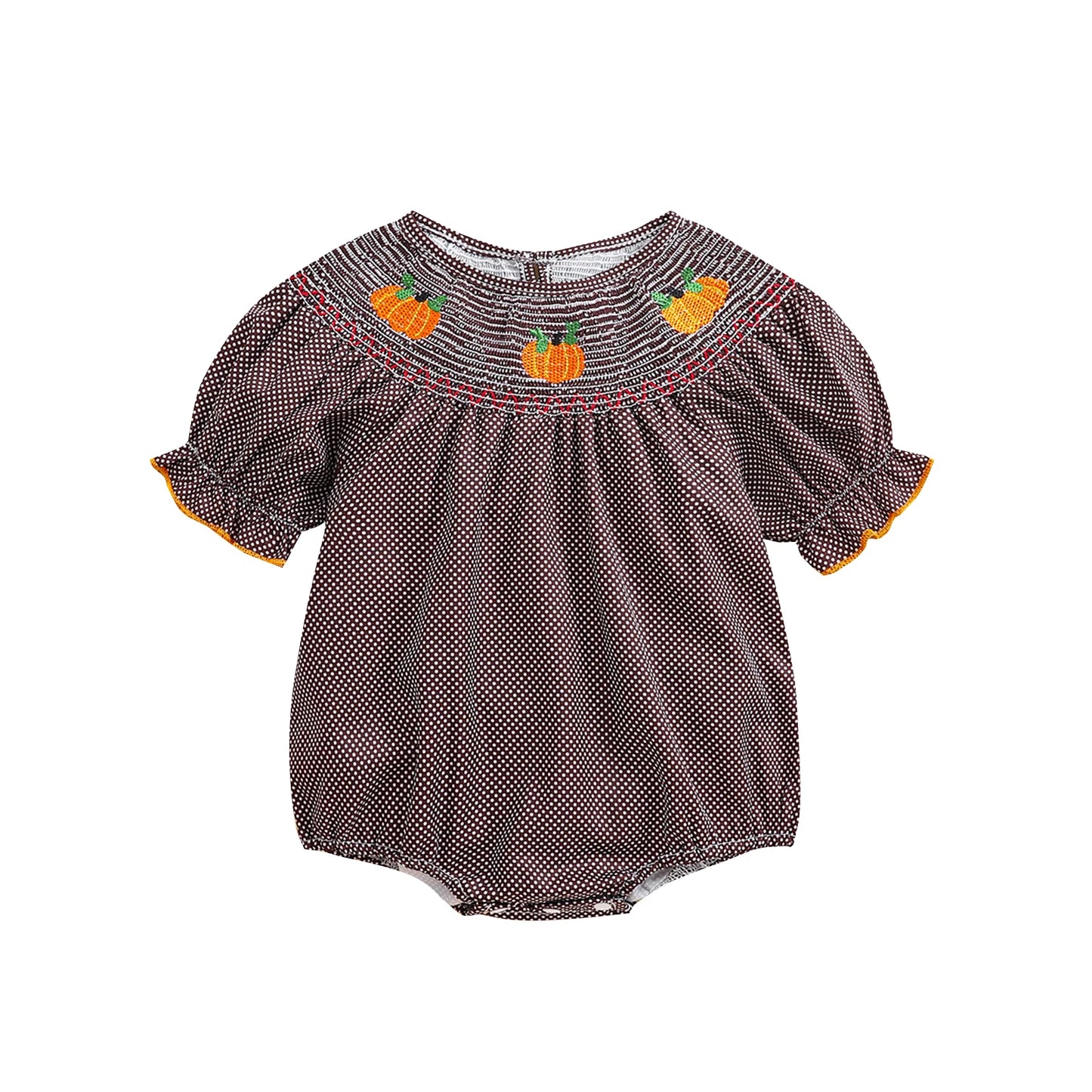 Smocked Halloween Pumpkin Bubble