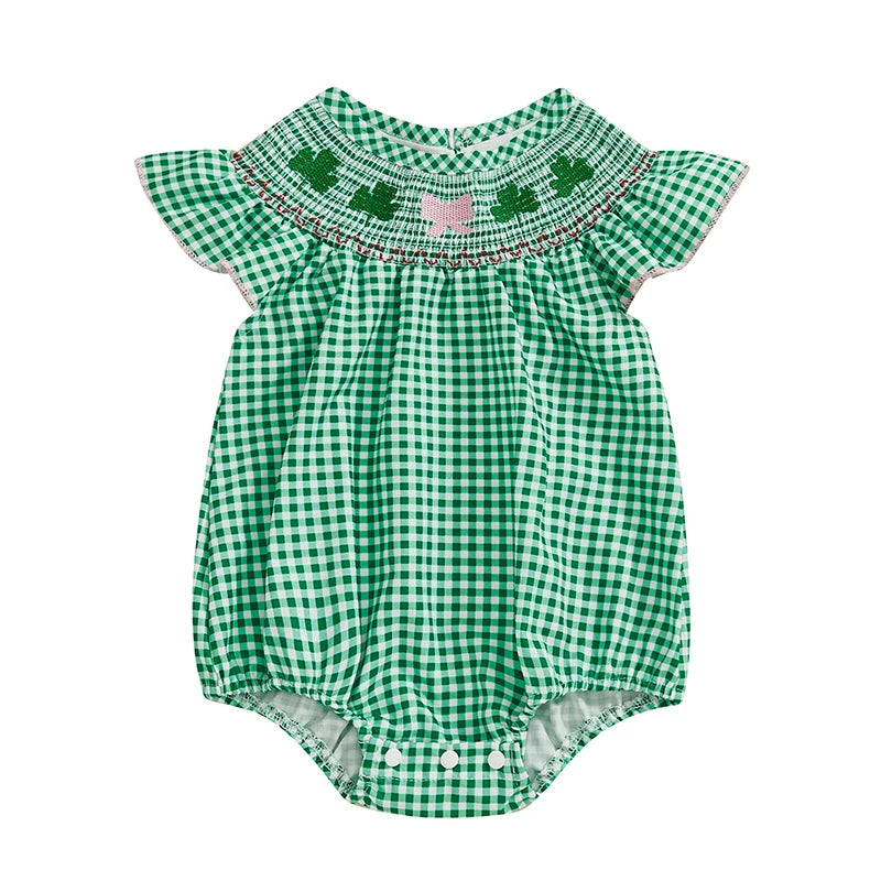 Smocked St. Patty's Day Bow Bubble