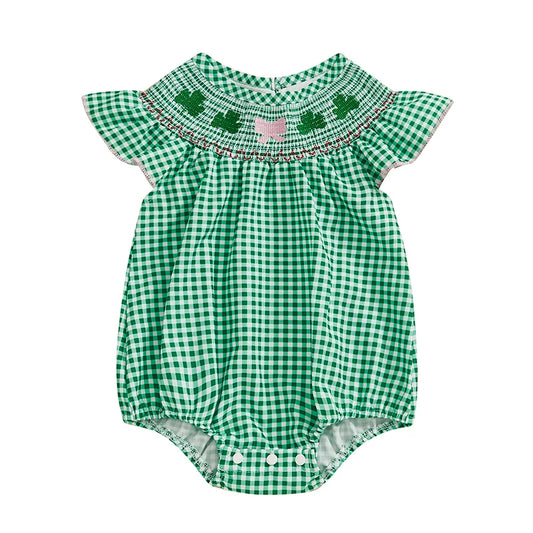 Smocked St. Patty's Day Bow Bubble