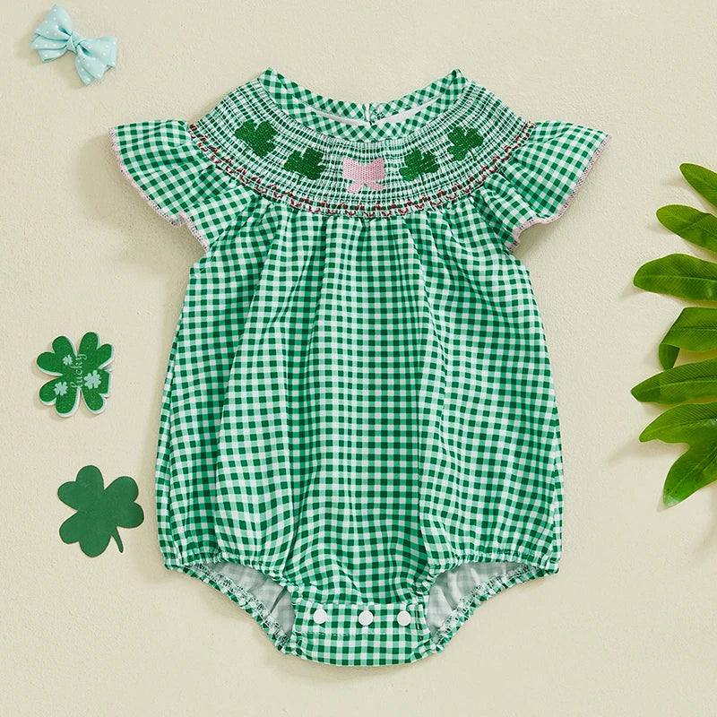 Smocked St. Patty's Day Bow Bubble