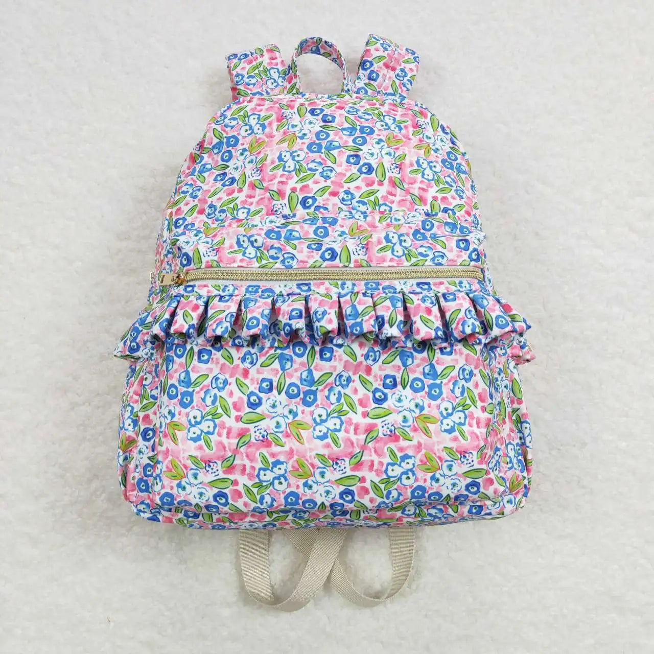 Spring Floral Ruffle Backpack