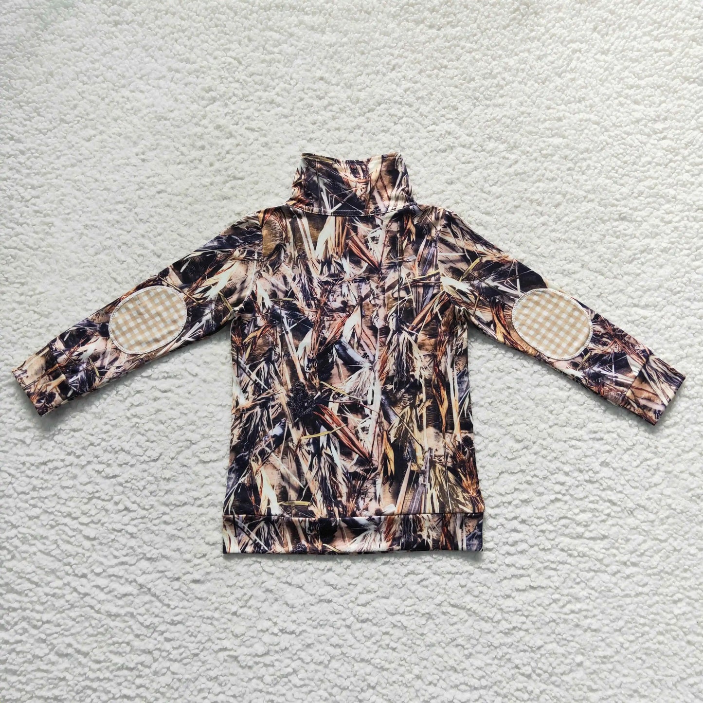 Boys Quarter Zip Real Camo Top