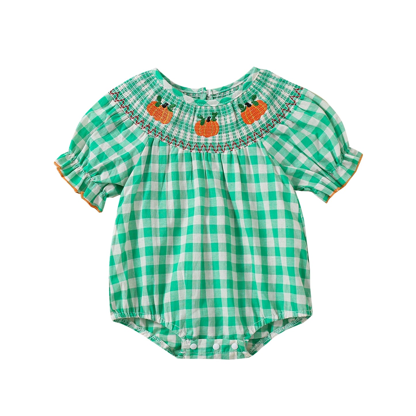 Smocked Halloween Pumpkin Bubble