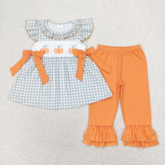 Girls Gingham Pumpkin Pant Set