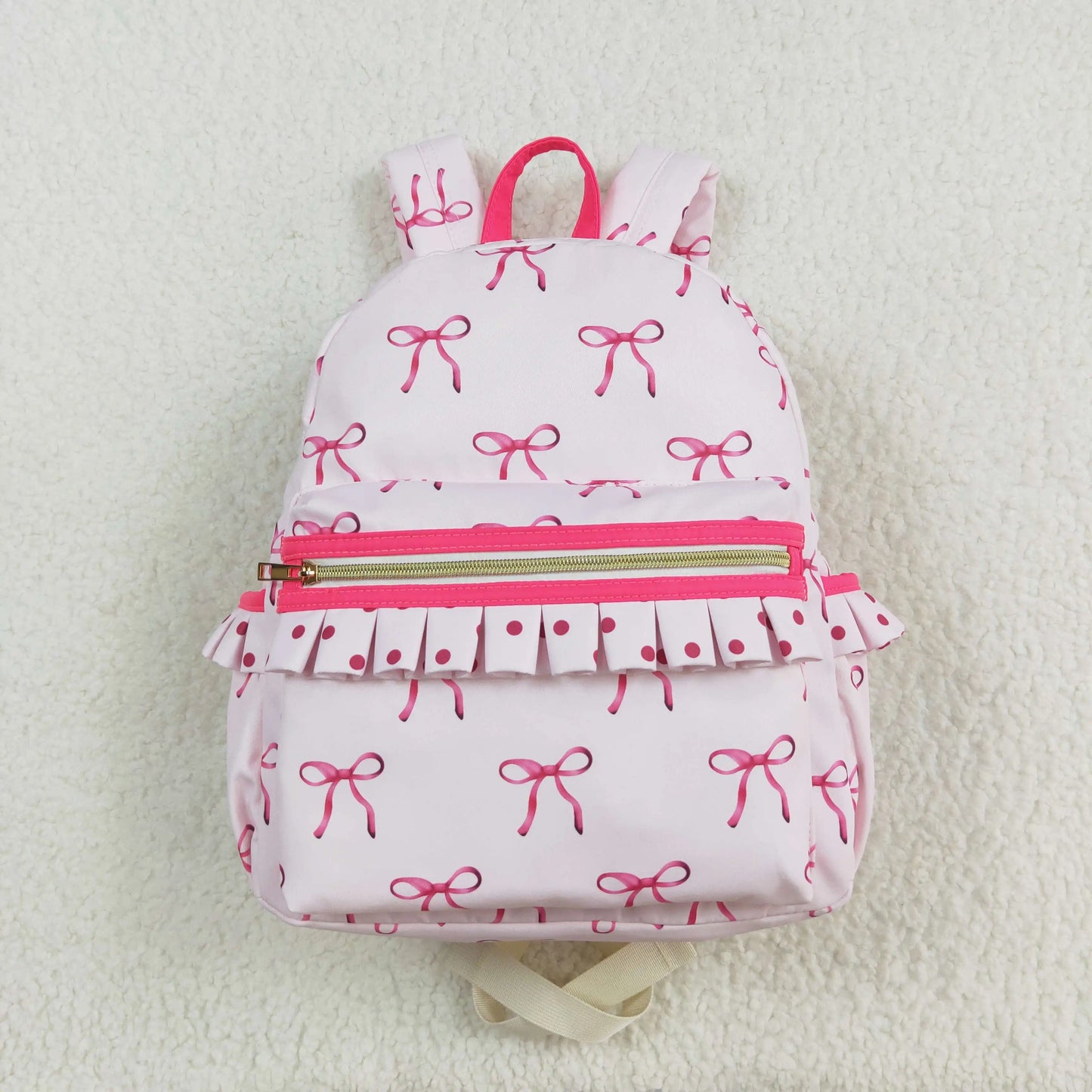 Pink Bow Ruffle Backpack