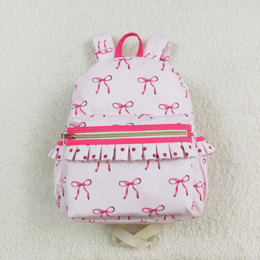 Pink Bow Ruffle Backpack