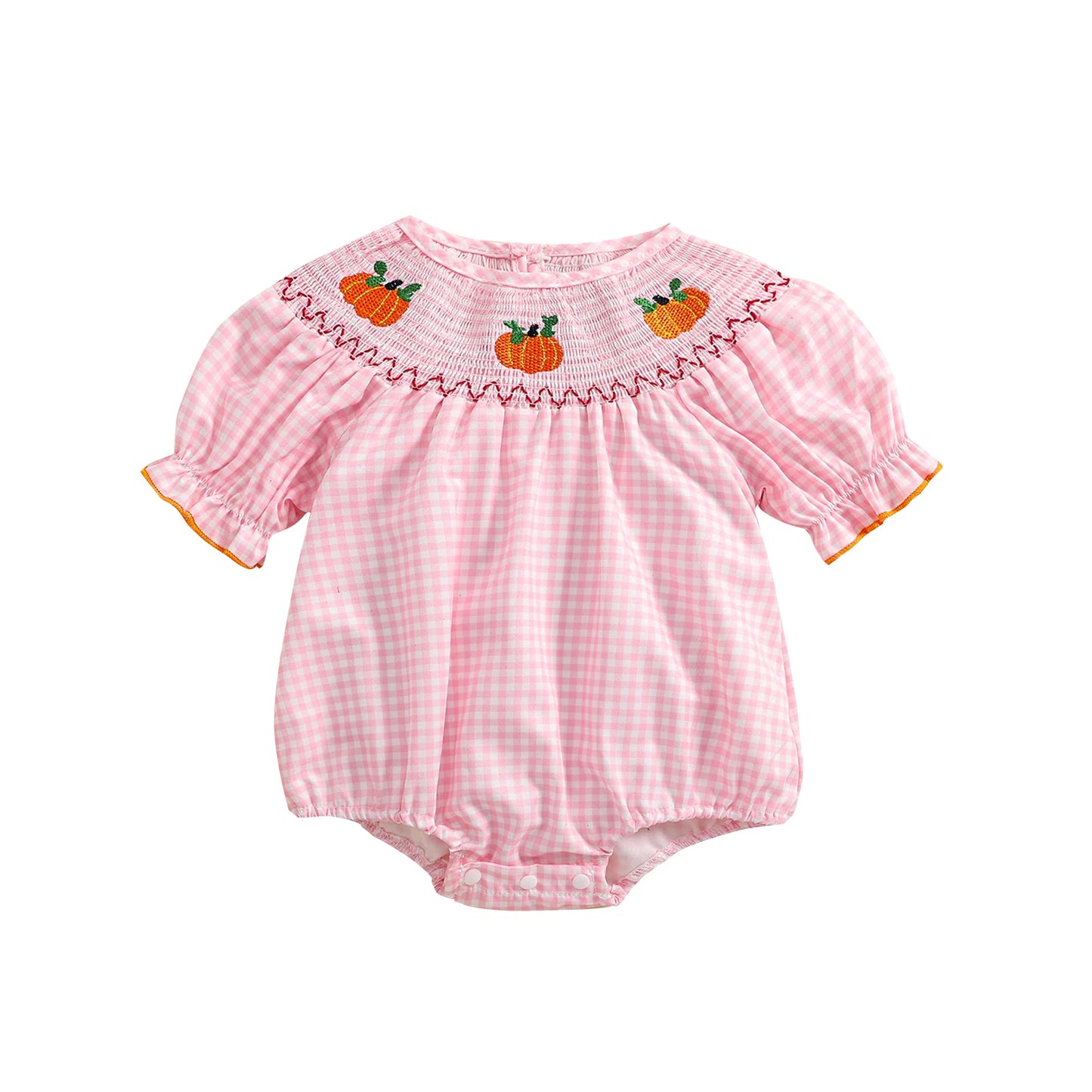 Smocked Halloween Pumpkin Bubble
