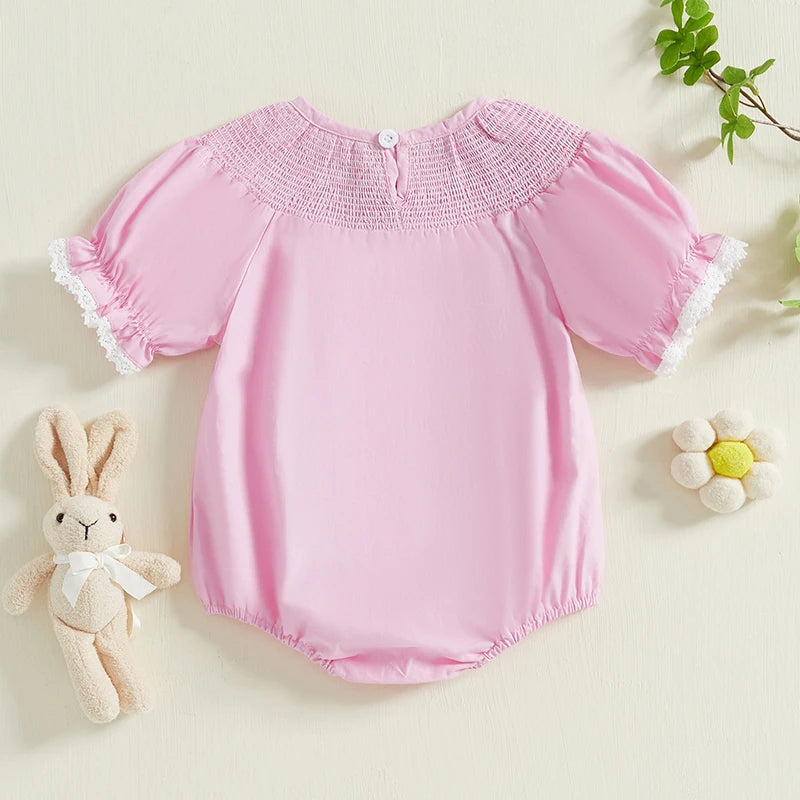 Smocked Pink Bunny Bubble
