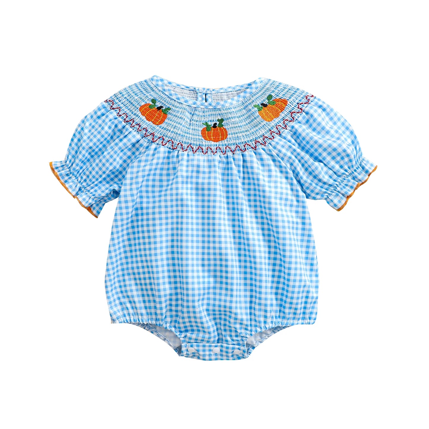 Smocked Halloween Pumpkin Bubble