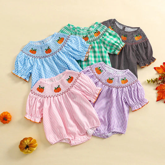 Smocked Halloween Pumpkin Bubble
