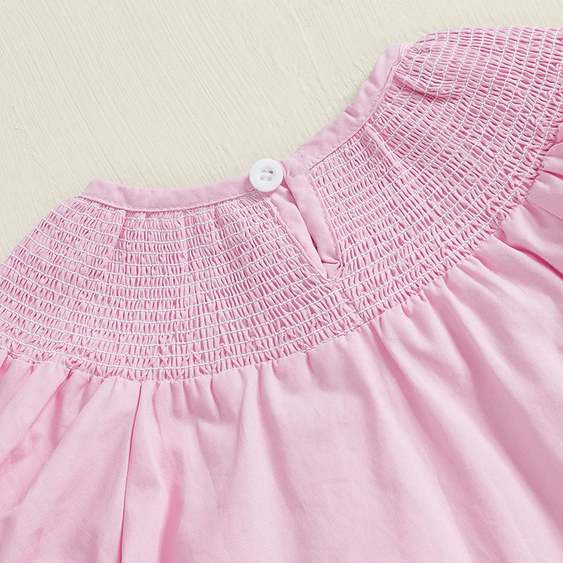 Smocked Pink Bunny Bubble