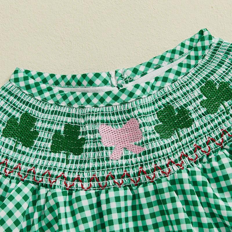 Smocked St. Patty's Day Bow Bubble