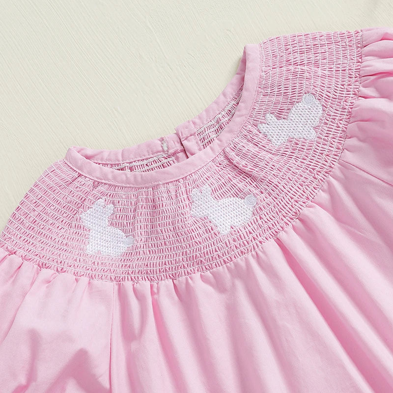 Smocked Pink Bunny Bubble