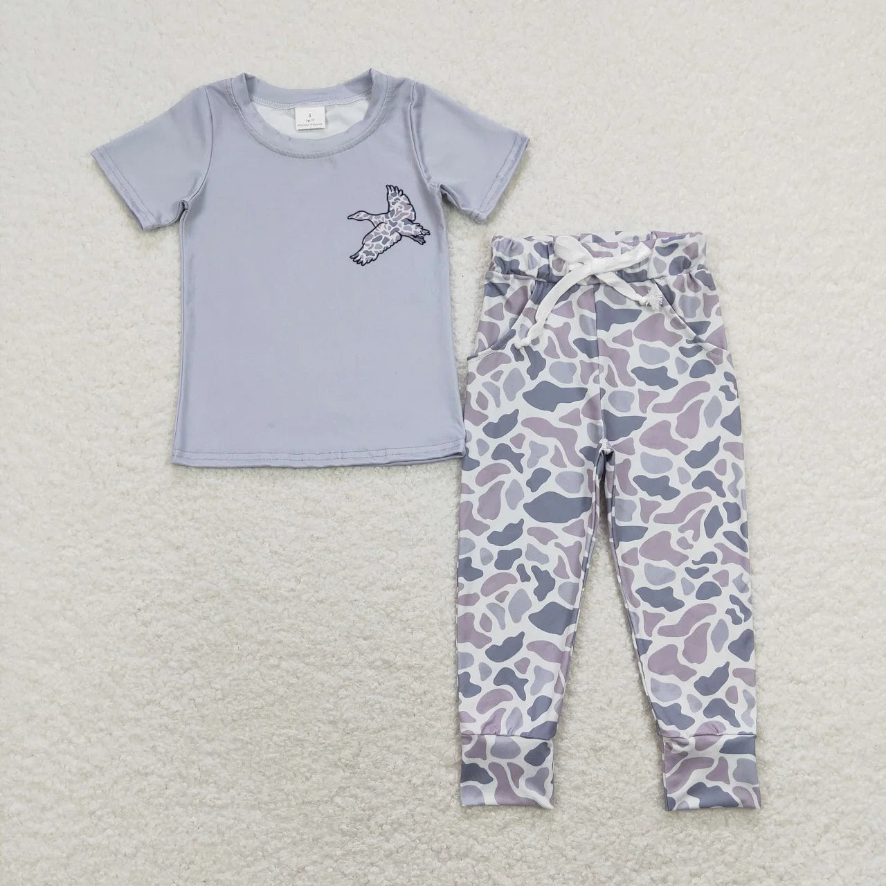 Boys Light Retro Camo Pant Set