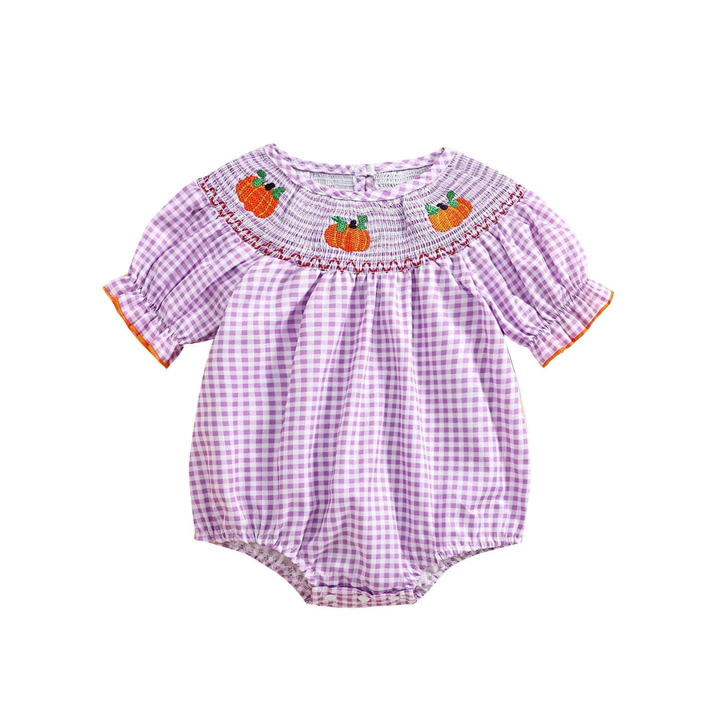 Smocked Halloween Pumpkin Bubble