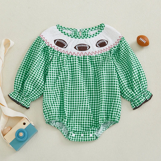 Smocked Gingham Football Bubble
