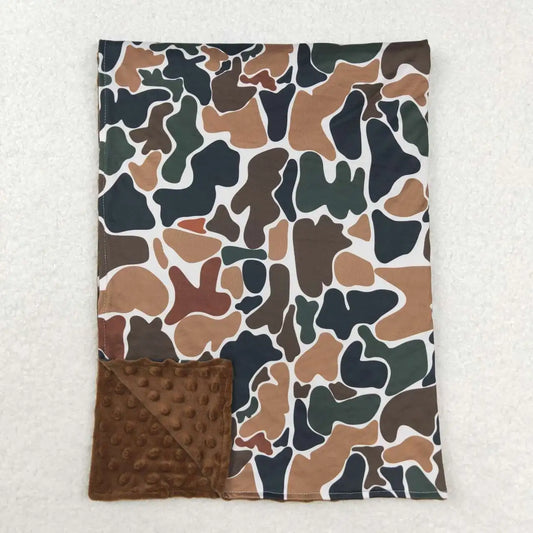 Brown Camo Minky Blanket