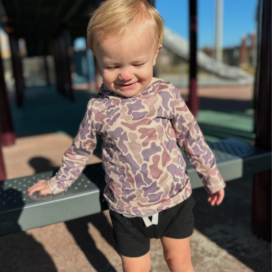 Boys Retro Camo Silk Hoodie